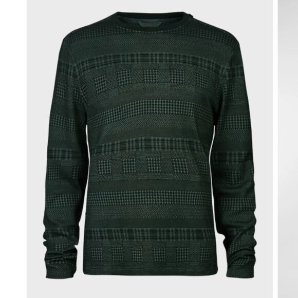 John Varvatos Reade Pullover Shirt Mixed Pattern Crew Neck Stretch Size XL Men's - Picture 1 of 14